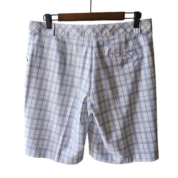 Tommy Armour Dri-Logic Plaid Golf Shorts White / Blue Size 10 - Picture 2 of 5